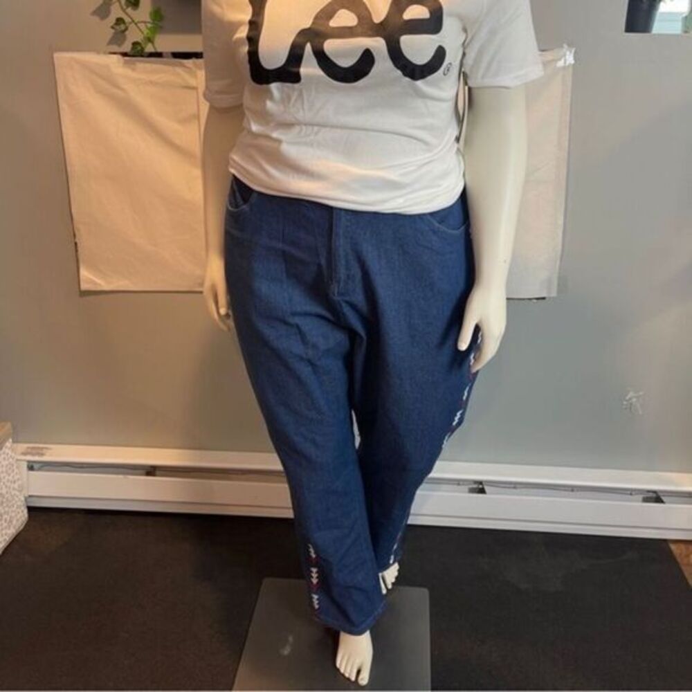 CW Classics Side Embellishments‎ Elastic Waist Jeans Size 2X RefJ034